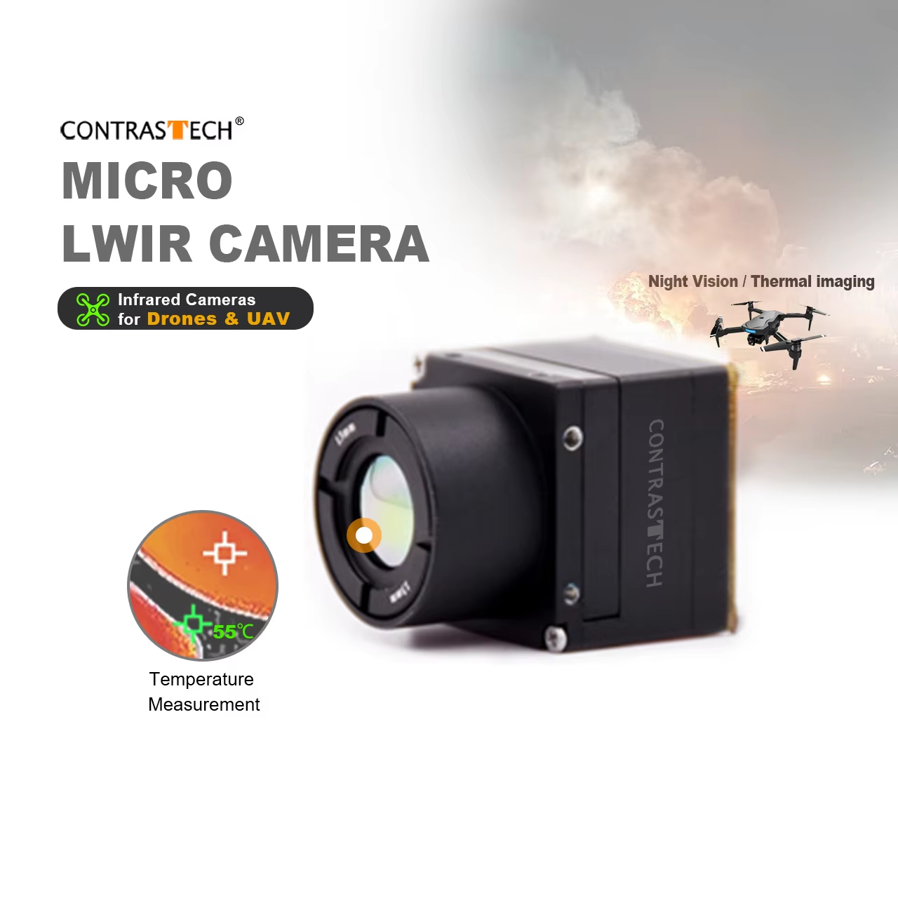 Modul Kamera Inframerah 640x51 - Thermal Imager Drone Gimbal ulasan dan harga